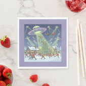 Christmas Alien Invasion, Paper Napkins Serviette (Beispiel)