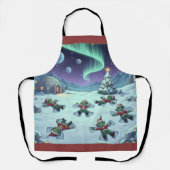 Christmas Alien Snow Angels, Apron Schürze (Vorderseite)