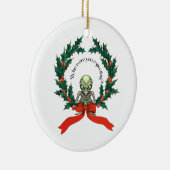 Christmas Alien Wreath Keramik Ornament (Rechts)
