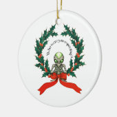 Christmas Alien Wreath Keramik Ornament (Links)