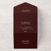Christmas All in One Wedding Invite Holiday Maroon All In One Einladung (Außenbereich)