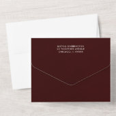 Christmas All in One Wedding Invite Holiday Maroon Einladung (Rückseite)