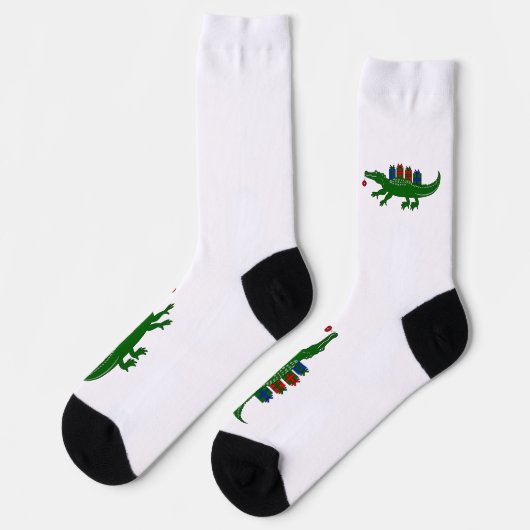 Christmas Alligator Crew Socks Socken (Linkes Detail)