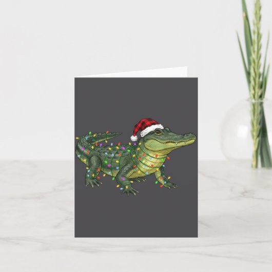 Christmas Alligator Holiday Reptile Funny Festive Karte (Vorderseite)