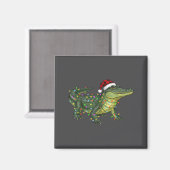 Christmas Alligator Holiday Reptile Funny Festive  Magnet (Vorderseite/Rückseite)