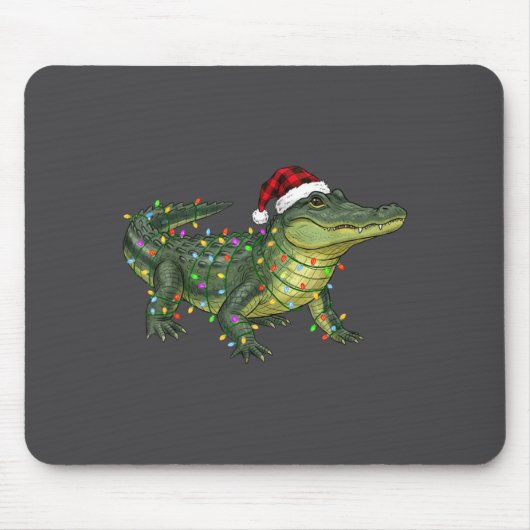 Christmas Alligator Holiday Reptile Funny Festive Mousepad (Vorne)