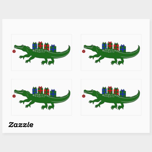 Christmas Alligator Stickers (Blatt)