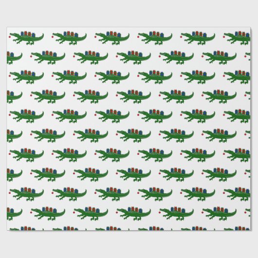 Christmas Alligator Wrapping Paper Geschenkpapier (Flach)