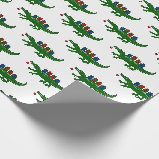 Christmas Alligator Wrapping Paper Geschenkpapier (Ecke)