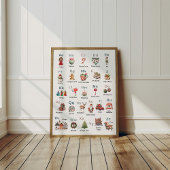 Christmas Alphabet ABC Poster Kids Room Decor