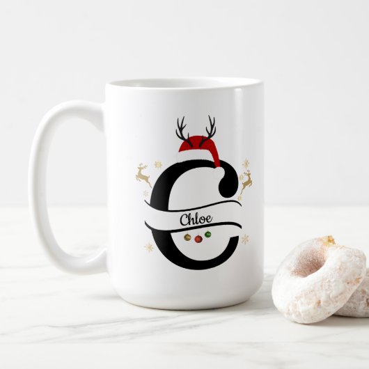 Christmas Alphabet Collection – Letter C Design Kaffeetasse (Mit Donut)