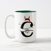 Christmas Alphabet Collection – Letter C Design Zweifarbige Tasse (Links)