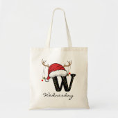 Christmas Alphabet Monogram Tote Bag for Coworkers Tragetasche (Vorne)
