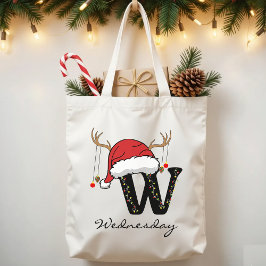 Christmas Alphabet Monogram Tote Bag for Coworkers Tragetasche