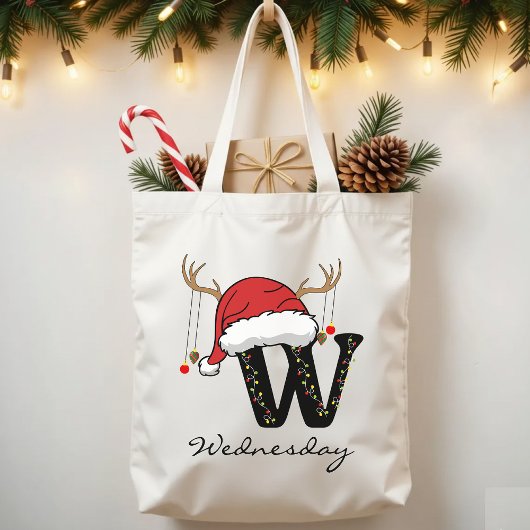 Christmas Alphabet Monogram Tote Bag for Coworkers Tragetasche