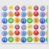 Christmas alphabet watercolor pattern gift wrap geschenkpapier (Flach)