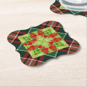 Christmas Amaryllis Karierter Untersetzer (angewinkelt)