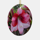 Christmas Amaryllis Red Holiday Floral Keramikornament (Rechts)