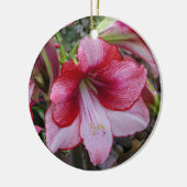 Christmas Amaryllis Red Holiday Floral Keramikornament (Links)