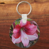 Christmas Amaryllis Red Holiday Floral Schlüsselanhänger (Rückseite)