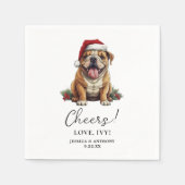 Christmas American Bulldog Personalisiert Cheers Serviette (Vorderseite)
