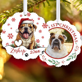 Christmas American Bulldog Personalisiert Ornament Karte