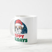 Christmas American Bulldog Yappy Holidays Funny Kaffeetasse (Vorderseite Links)