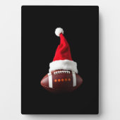 Christmas American Football Ball Santa Hat (1) Fotoplatte (Vorderseite)