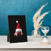 Christmas American Football Ball Santa Hat (1) Fotoplatte (Seite)