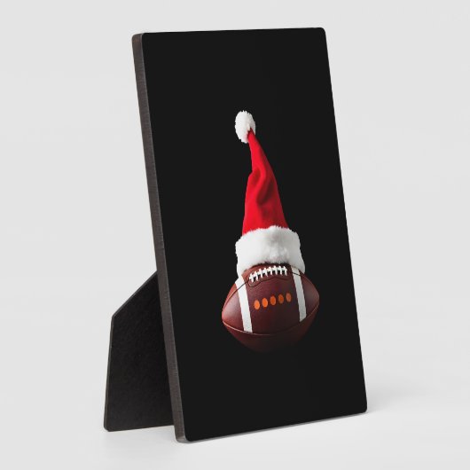 Christmas American Football Ball Santa Hat (1) Fotoplatte (Seite)