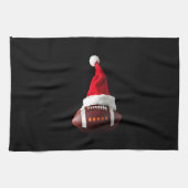 Christmas American Football Ball Santa Hat (1) Geschirrtuch (Horizontal)
