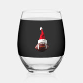 Christmas American Football Ball Santa Hat (1) Weinglas Ohne Stiel (Vorderseite)