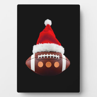 Christmas American Football Ball Santa Hat (2) Fotoplatte