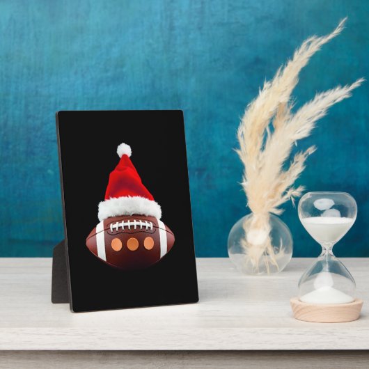 Christmas American Football Ball Santa Hat (2) Fotoplatte (Seite)