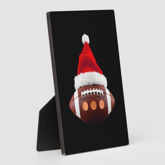 Christmas American Football Ball Santa Hat (2) Fotoplatte (Seite)
