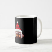 Christmas American Football Ball Santa Hat (2) Kaffeetasse (VorderseiteRechts)
