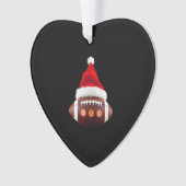 Christmas American Football Ball Santa Hat (2) Ornament (Vorderseite)