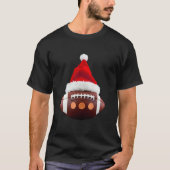 Christmas American Football Ball Santa Hat (2) T-Shirt (Vorderseite)