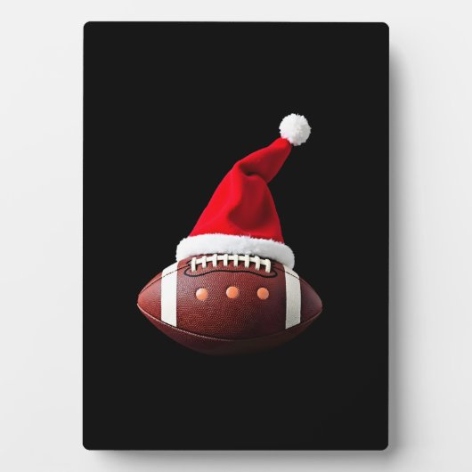Christmas American Football Ball Santa Hat (3) Fotoplatte (Vorderseite)