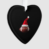Christmas American Football Ball Santa Hat (3) Ornament (Vorderseite)