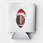 Christmas American Football Ball Weihnachtsmannmüt Dosenkühler (Vorderseite)