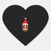 Christmas American Football Ball Weihnachtsmannmüt Herz-Aufkleber (Vorderseite)