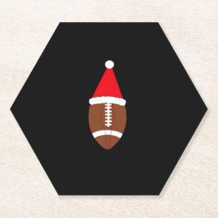 Christmas American Football Ball Weihnachtsmannmüt Untersetzer