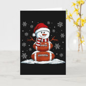 Christmas American Football Game Day Santa Snowman Karte (Gelbe Blume)