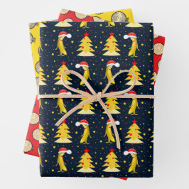 Christmas and banana geschenkpapier set