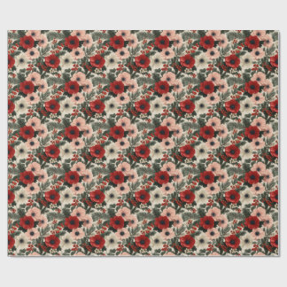 Christmas Anemone Floral Background holiday Geschenkpapier