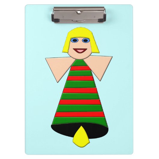 Christmas Angel Bell Clipboard Klemmbrett (Vorderseite)