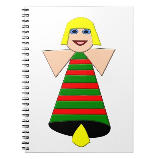 Christmas Angel Bell Notebook Notizblock (Vorderseite)