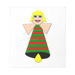 Christmas Angel Bell Notepad Notizblock