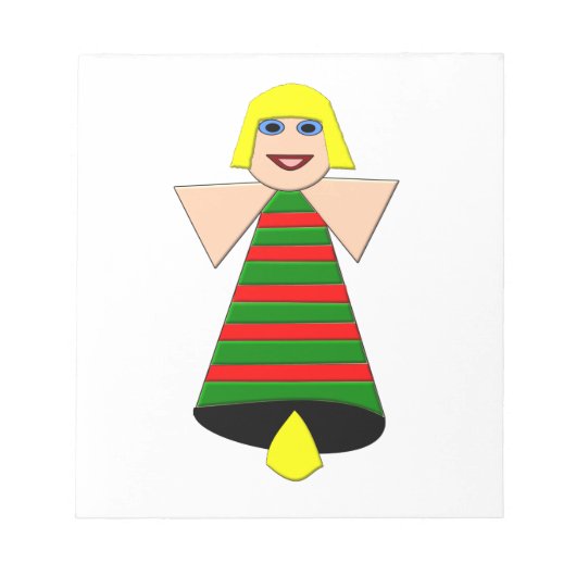 Christmas Angel Bell Notepad Notizblock (Vorderseite)